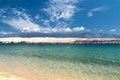 Beautiful croatian beach and mountains in the background