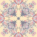 Beautiful cross-stitch pattern. Print for napkin. Vector design Royalty Free Stock Photo