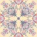 Beautiful cross-stitch pattern. Print for napkin. Vector design