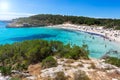 Beautiful crowded beach with turquoise water in summer season Royalty Free Stock Photo