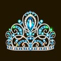 beautiful crown, tiara tiara with gems and pea Royalty Free Stock Photo
