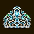 beautiful crown, tiara tiara with gems and pea