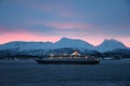 Beautiful cruise heading to Tromso harbour