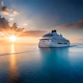 Beautiful cruise ship sailing the seas - ai generated image Royalty Free Stock Photo