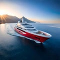 Beautiful cruise ship sailing the seas - ai generated image