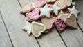 Beautiful crumbly home-made biscuits of different forms