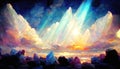 Beautiful crystal abstract background, light heaven cristals.