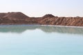 The beautiful blue salt lakes in Siwa oasis in Egypt