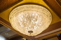 The beautiful crystal chandelier in ball room Royalty Free Stock Photo