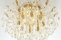 Beautiful crystal chandelier in classic style. Close-up, selective focus Royalty Free Stock Photo