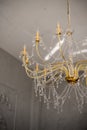 beautiful crystal chandelier in a room Royalty Free Stock Photo