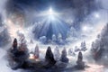 Beautiful crystal heaven. Crystal kingdom. Digital art