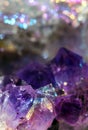 Beautiful crystal magic amethyst gem stone. Royalty Free Stock Photo