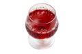 Beautiful crystal wine glass with red wine.