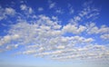 Beautiful cumulus cirrus clouds in blue sky