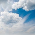 Beautiful cumulus clouds on blue sky