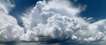 Beautiful cumulus clouds in the blue sky. 3d rendering