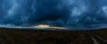 Beautiful cumulus clouds over mountains and valleys of Crimea. The landscape of the nature of Crimea Royalty Free Stock Photo