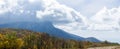 Beautiful cumulus clouds over mountains and valleys of Crimea. T Royalty Free Stock Photo