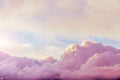 beautiful cumulus clouds at sunset, sunrise. pink, fabulous