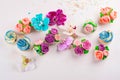 Beautiful cupcakes decorated with flower from colorful sweet Royalty Free Stock Photo