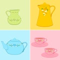 Beautiful cups and tea-pots