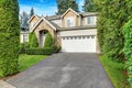 Beautiful curb appeal of Craftsman-inspired exterior Royalty Free Stock Photo
