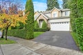 Beautiful curb appeal of Craftsman-inspired exterior Royalty Free Stock Photo