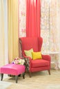 A beautiful curtain in a luxury living room Royalty Free Stock Photo