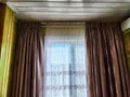 Beautiful curtains on the window with tulle, thick curtains and the sky in the background. Abstract texture, frame Royalty Free Stock Photo