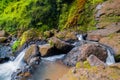 Beautiful `Curug Sewu` waterfall in the tropical forests of the Bruno region, Purworejo, Indonesia