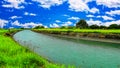 Beautiful curved agricultural irrigation canals in Chianan Lirrigation Channe