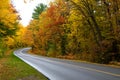 Beautiful Curved Country Road in Fall Season Royalty Free Stock Photo