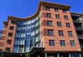 Beautiful curves of contemporary architecture with windows and balconies of apartment complex