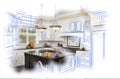 Beautiful Custom Kitchen Design Drawing and Photo Combination