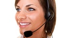 Beautiful customer service girl with headset Royalty Free Stock Photo