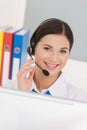 Beautiful customer service representative. Royalty Free Stock Photo