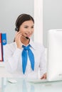 Beautiful customer service representative. Royalty Free Stock Photo