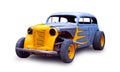 A beautiful customized classic hotrod. White background. Royalty Free Stock Photo