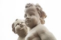 Beautiful cute faces of two angels child statue