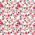 Beautiful cute floral herbal gorgeous magnificent wonderful spring colorful pink and red roses with leaves pattern Royalty Free Stock Photo