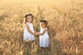 Beautiful cute girl friends in white dresses Royalty Free Stock Photo