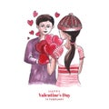 Beautiful cute little kids for harts valentines day card background