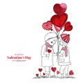 Beautiful cute little kids for harts valentines day card background