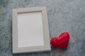 Beautiful cute lovely white pastel frame with red heart I LOVE YOU on black background. Photo for couple and lover,family and Royalty Free Stock Photo