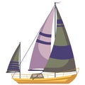 Sailboat, yacht, boat in flat style.