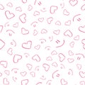 Beautiful cute seamless pattern with hearts and smile. Continuous pattern, background for printing. Vector in flat style
