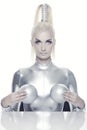 Beautiful cyber woman Royalty Free Stock Photo