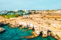 Beautiful Cyprus, Konnos Bay in Cape Greko natural park, rock arch near of Ayia Napa Royalty Free Stock Photo