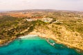 Beautiful Cyprus, Konnos Bay in Cape Greko natural park, rock arch near of Ayia Napa Royalty Free Stock Photo